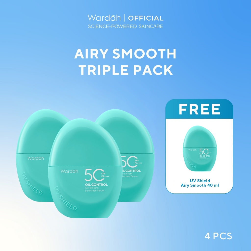 [TRIPLE PACK] Wardah UV Shield Sunscreen SPF 35 SPF 50 Airy Smooth Essential Gel Acne Calming Aqua Fresh Tone Up Physical - Skincare