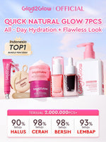 [Cocok Untuk Pemula] Glad2Glow Cerah Glowing Bundle all in 1 7in1-Brightening Moisturizer+Serum+Cleanser+toner+Peeling solution+Retinol 10%Niacinamide skincare paket pembersih perawatan kulit mencerahkan warna kulit pelembab wajah g2glow official store