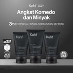 [SPECIAL 11.11 : B3G4 - KAHF BUNDLE 3IN1 PAKET FACIAL WASH] Triple Pack Face Wash 100 ml - Sabun Cuci Muka Pria Brightening, Acne, Oily, Comedo, Sensitive Skin - Wajah Glowing, Jerawat Hilang, Bebas Minyak - Gentle Cleanser Low pH for Daily Use