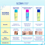 [My Daily Glow Up Set] Scora Bright Me Up Sunscreen 40 Gr + Scora Sheer Glow Tone Up Cream 30 ml + SCORA Moisturizer Gel + SCORA Gentle Low pH Cleanser 100 ML + SCORA Toner 80 ML