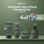 [KAHF BUNDLE 4IN1 PAKET BEBAS KUSAM : ANTI KETARIK, RAPI, & WANGI SEPANJANG HARI] Paket Grooming (Pomade/Hair Powder + Face Wash + Deodorant + Eau de Toilette) - Approved by Barber and Suitable for Daily Use