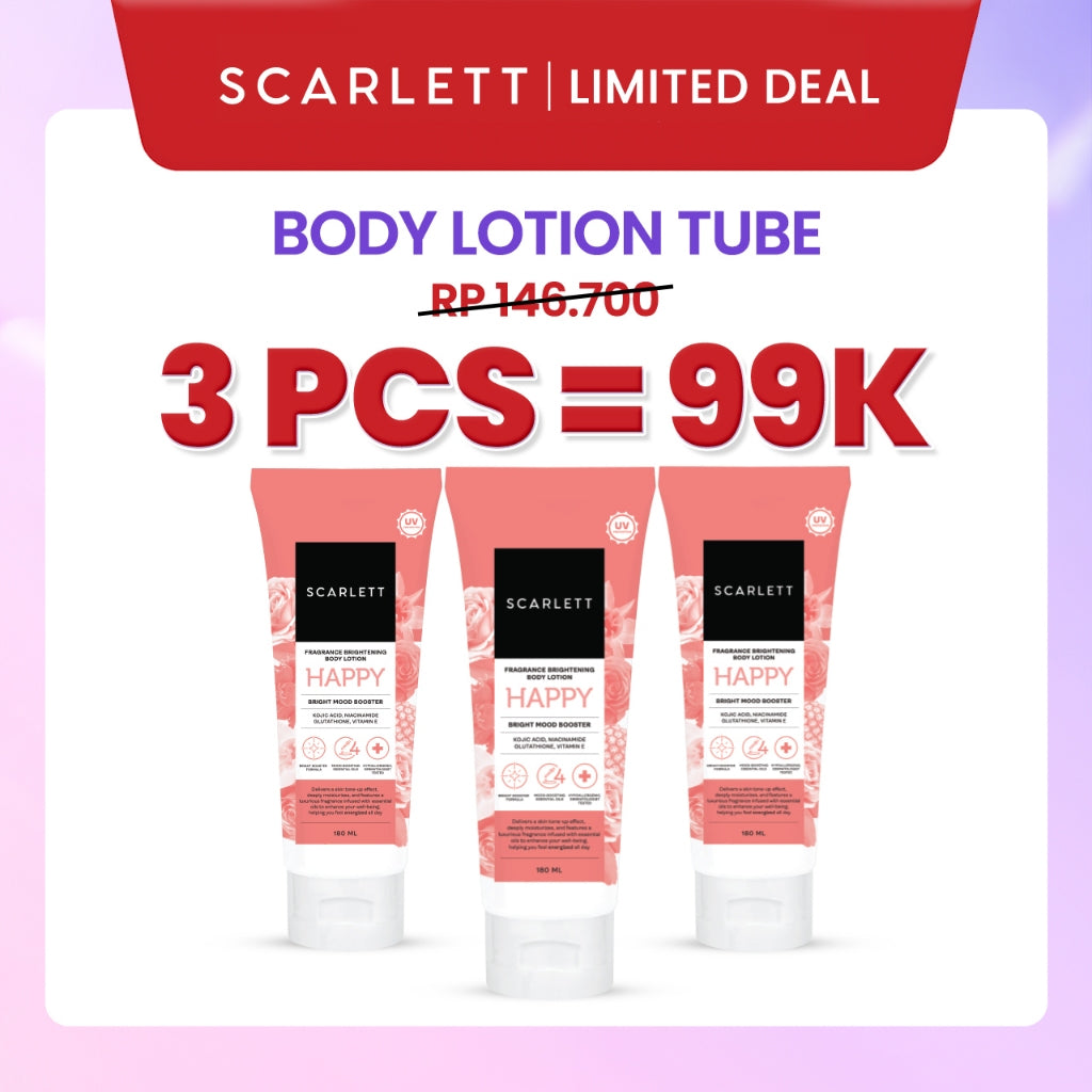 Scarlett Whitening Body Lotion Mencerahkan - Kemasan Baru Tube 180ml