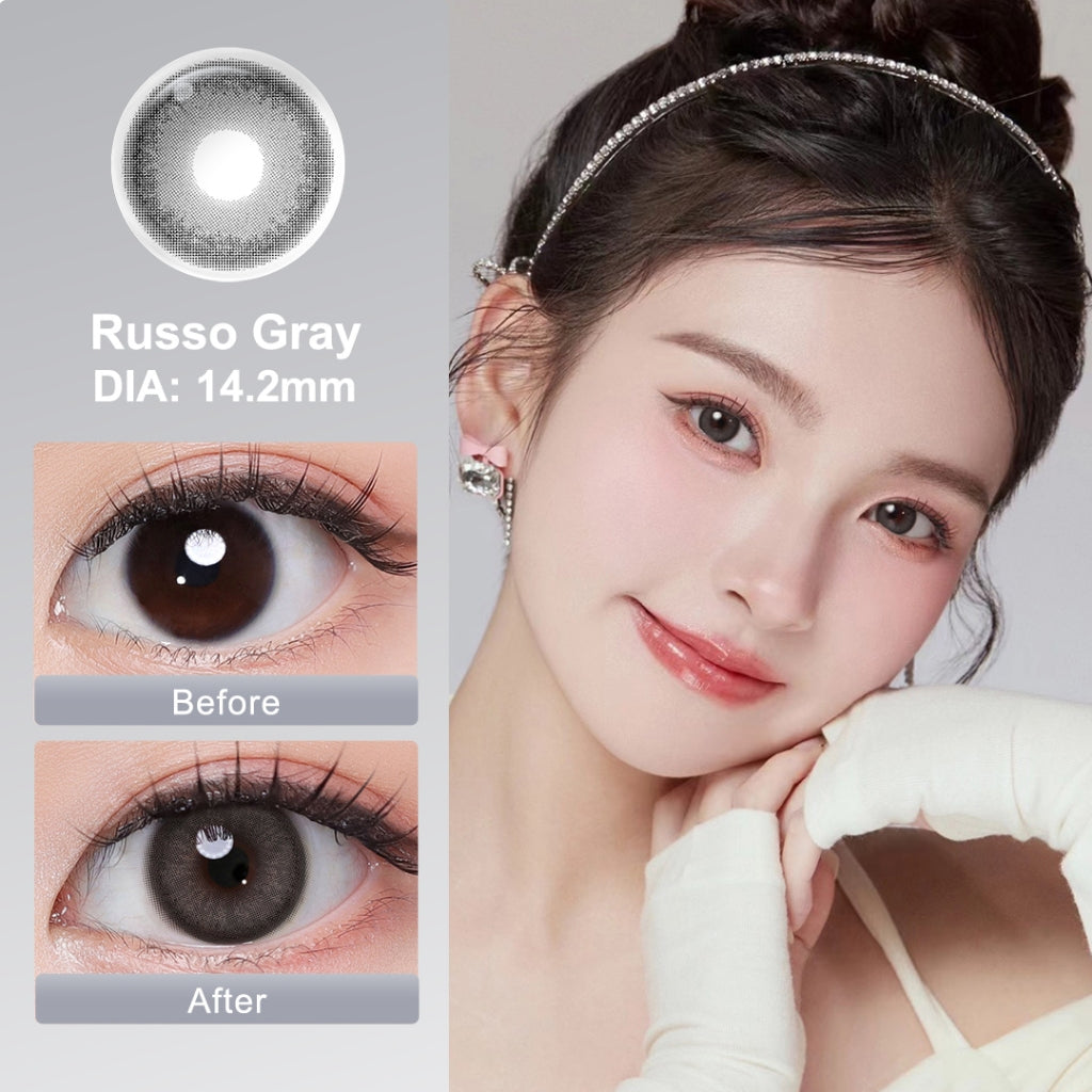 Magister Softlens Normal abu-abu coklat hitam seri Sepasang Lensa kontak diameter14.0-14.5MM kadar air 38% soflens