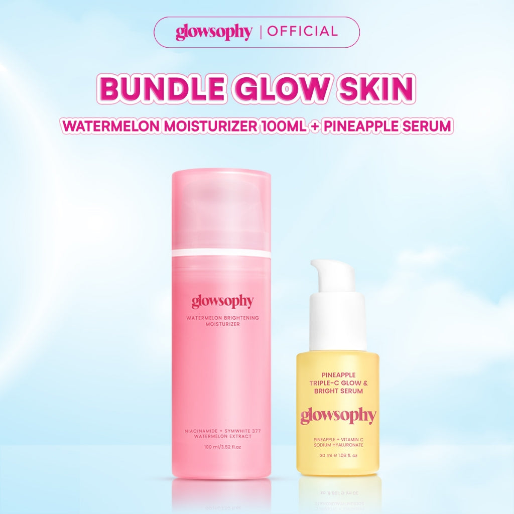 Glowsophy Bundle 2in1 Glow Skin Watermelon Brightening Moisturizer 100 ml + Pineapple Triple C Glow and Bright Serum 30 ml