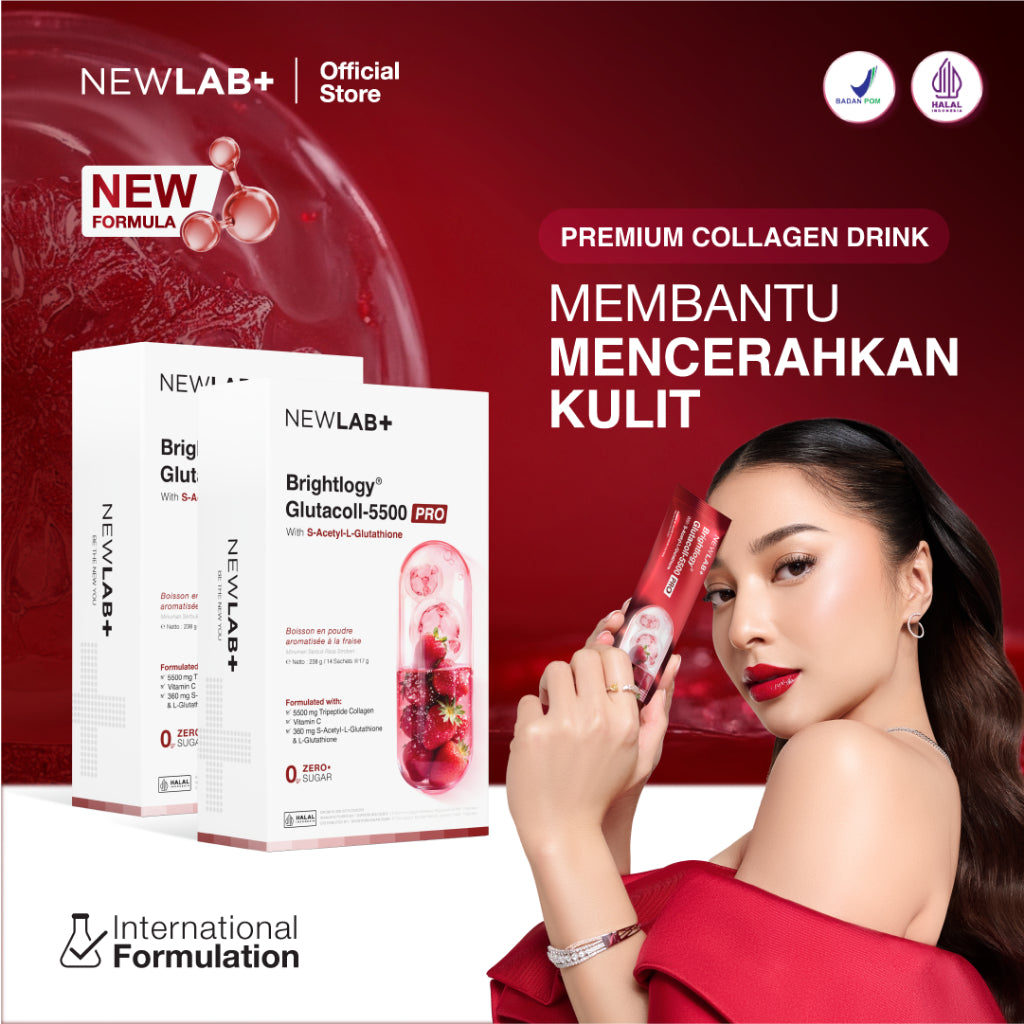 NEWLAB Brightlogy GlutaColl-5500 | Minuman Glutathione & Collagen Drink