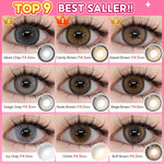 Magister Softlens Normal abu-abu coklat hitam seri Sepasang Lensa kontak diameter14.0-14.5MM kadar air 38% soflens