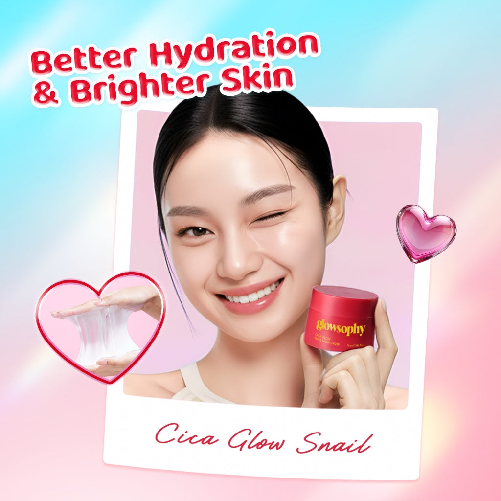 [NEW LAUNCH] Glowsophy Cica Glow Snail Moisturizer - Melembabkan kulit wajah, slimy-textured moisturizer, Membantu menenangkan kulit wajah , Mencerahkan wajah