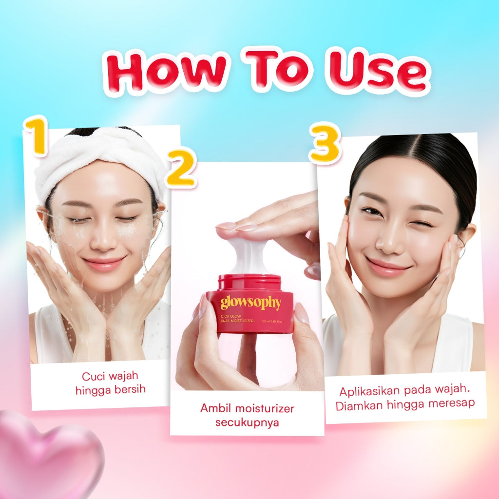 [NEW LAUNCH] Glowsophy Cica Glow Snail Moisturizer - Melembabkan kulit wajah, slimy-textured moisturizer, Membantu menenangkan kulit wajah , Mencerahkan wajah