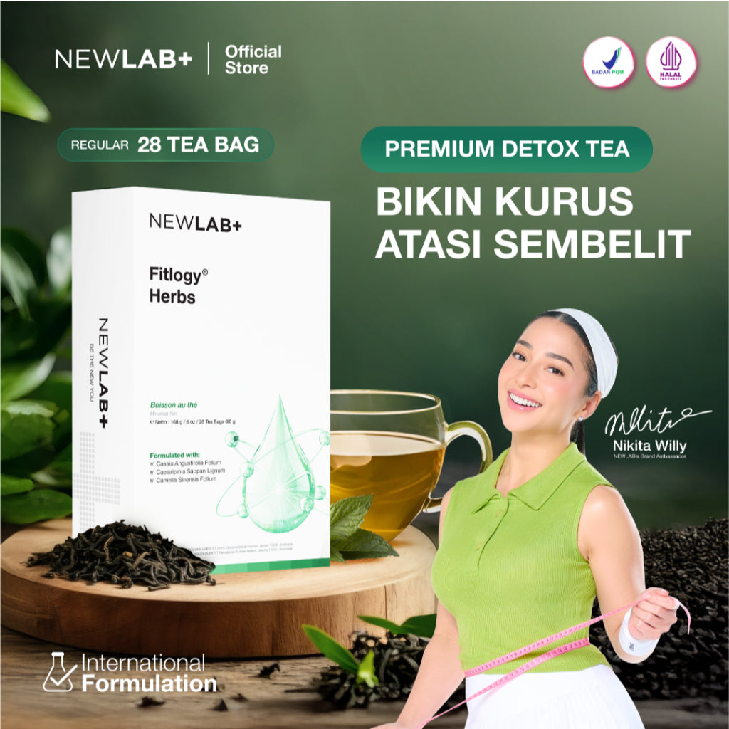 NEWLAB Fitlogy Tea Drink | Herbal Tea | Minuman Teh Hijau Herbal 28 Tea Bags