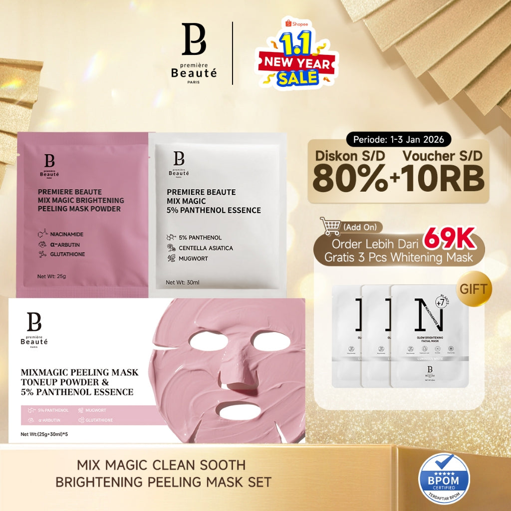 PREMIERE BEAUTE [NEW YEAR GIFT] Mix Magic Clean Sooth & Brightening Peeling Mask Set Soothing Calming Brightening Oil Control Whitening for Acne Prone Skin
