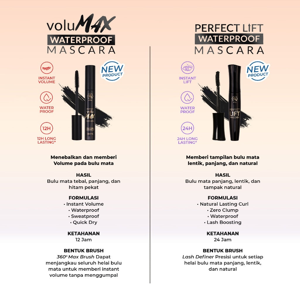 [NEW] Viva Queen Perfect Lift WATERPROOF Mascara: Natural Lasting Curl with Lash Boosting yang Merawat Bulu Mata, up to 24-Hour Wear.