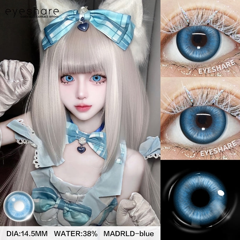Eyeshare Softlens Madrio Softlens 1Pasang 14.0mm Purple Blue Brown Red Softlens