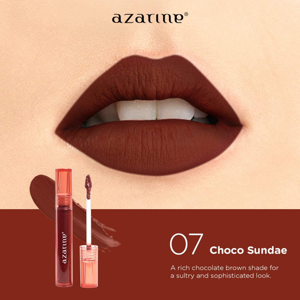 [FLASH SALE] Azarine - 07 Choco Sundae (CHOCOLATE) Velvety Lippie Cream Lightweight Lip Velvet Lip Matte 3.2 ml