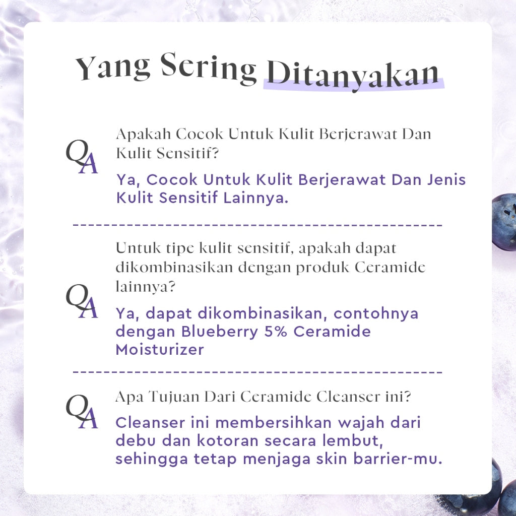 [Big Size]Glad2Glow Blueberry Ceramide Low pH Gel Cleanser 150ml facial wash skincare face wash sabun cuci muka cleansing balm exfoliating exfoliasi wajah sabun muka pembersih wajah Memperbaiki penghalang kulit tetap terhidrasi wajah bersih