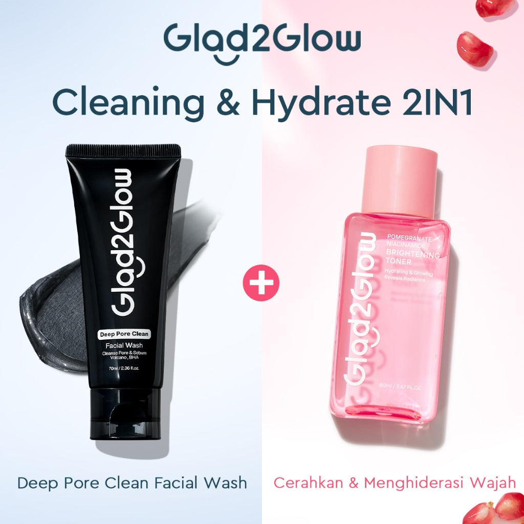 [NEW]Glad2glow Cleansing and Care Super Combo Volcanic Ash+BHA Deep Pore Clean Facial Cleanser Mencegah Komedo Face Wash Anti Jerawat Mengontrol Minyak Mencerahkan Kulit Mengecilkan Pori-Pori Pembersihan Mendalam g2glow official store