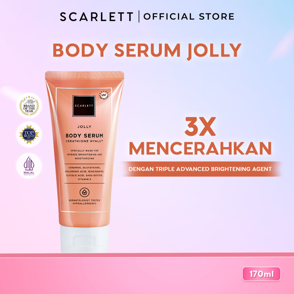 SCARLETT Body Care All Series - Body Scrub, Shower Scrub, Shower Gel, Body Serum, Body Lotion, Body Cream, Tube | Perawatan Tubuh Mencerahkan Melembutkan Eksfoliasi Kulit Melembabkan Kulit, Kulit Sehat Cerah Bersinar Wangi Seharian
