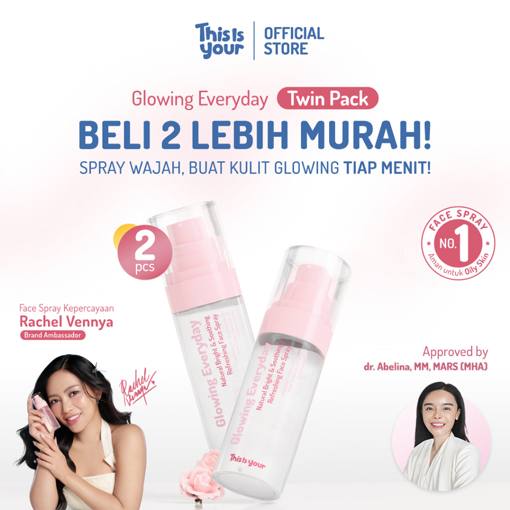[BUNA PICKS] This is Your - Glowing Everyday Shooting Refreshing Face Spray 75ml | Mengandung 2% Niacinamide, Rosa Canina, Centella Asiatica | Membantu Mencerahkan Wajah Cocok Untuk Kulit Kering, Berjerawat, dan Kusam