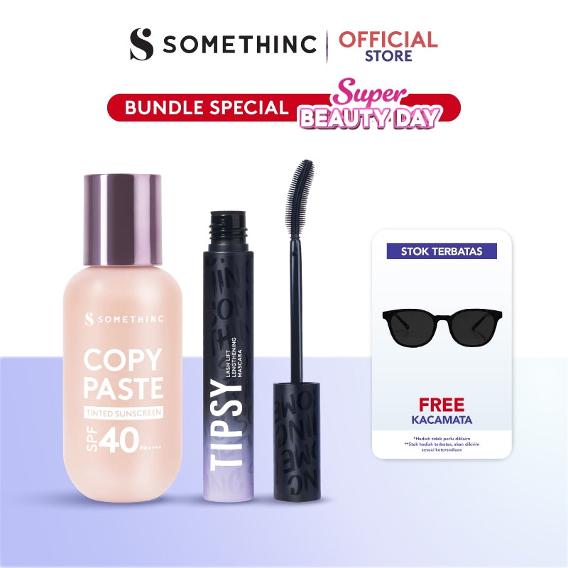 [SUPER BEAUTY DAY SPECIAL] SOMETHINC [2 PCS] Tinted Sunscreen + Best Selling Mascara Bundle (Tipsy Lash Lift Lengthening Mascara & SOMETHINC Copy Paste Tinted Sunscreen SPF 40 PA++++)