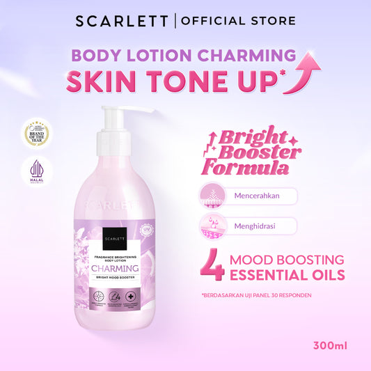 Scarlett Whitening New! Fragrance Brightening Body Lotion Bright Mood Booster Charming