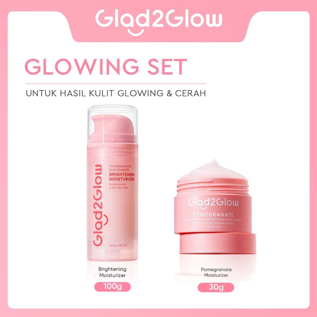 [Isi Besar Hemat]Glad2Glow Pomegranate Niacinamide Brightening Moisturizer 100g Mencerahkan Pemutih Kulit Gel Pelembab Bercahaya Krim Siang dan Malam Perawatan Kulit Ekstrak Delima Asam Lemak Asam Delima Pelembab Esensi Wajah Perawatan g2g official store