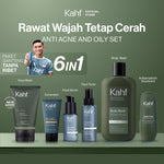 [SPECIAL 11.11 : KAHF BUNDLE 6IN1 PAKET GANTENG TANPA RIBET] Paket Complete Set (Face Wash + Toner + Serum + Sunscreen Moisturizer + Body Wash + Deodorant) - Rawat Wajah Tetap Cerah & Tanpa Jerawat - Suitable for Daily Use