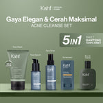 [KAHF BUNDLE 5IN1 PAKET GANTENG TANPA RIBET : GAYA ELEGAN & CERAH MAKSIMAL] Paket Complete Set (Face Wash + Toner + Serum + Sunscreen Stick + Eau de Toilette) - Suitable for Daily Use