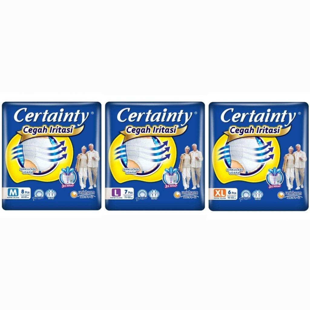 Certainty Cegah Iritasi Popok Celana Dewasa M8 L7 XL6 pcs