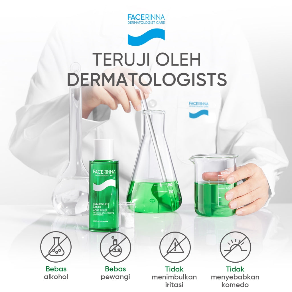 FACERINNA Salicylic Acid Acne Toner 100 ml | Centella Acne Calming Toner Wajah Pore Refining Oil Control Anti-Acne | Acne Jerawat untuk Mengontrol Minyak & Meredakan Kemerahan Acne Treatment Gentle Exfoliating Exfoliasi Wajah Clarify & Refine Pores