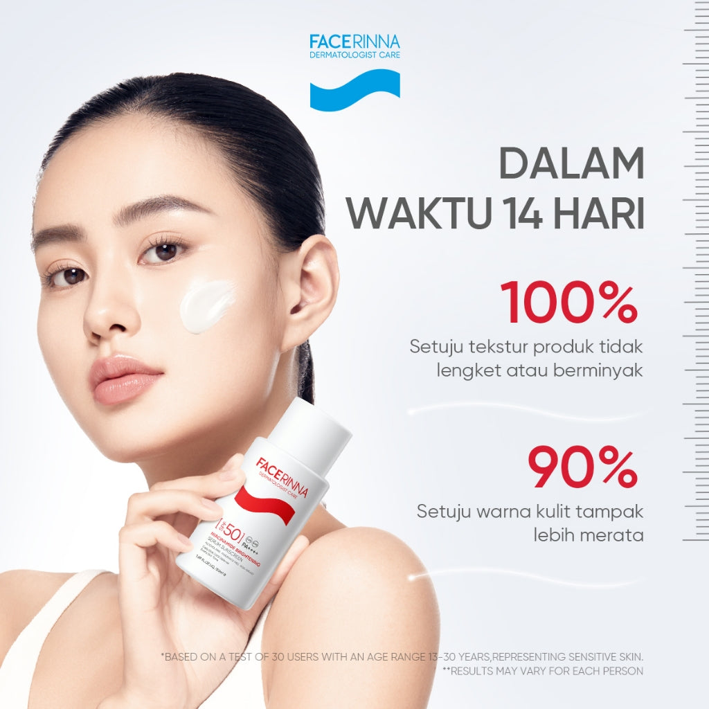 FACERINNA 2pcs Skincare Duo | Moisturizer + Sunscreen | B5 Repair Niacinamide Brightening Proteksi UV Daily UV Defense Physical Sunscreen Menyerap Cepat Mencerahkan Fades Dark Spots Tone Up Cream Sunscreen Wajah Sunblock Kulit Berminyak berjerawat/Sensiti