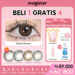 [Diameter kecil Kit]Magister Softlens Minus Kit 14.0mm softlens paketan lengkap minus Nude Brown OMG