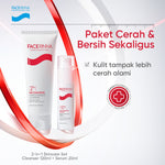 FACERINNA Dark Spot Brightening 4pcs/2pcs Skincare Set| Niacinamide TXA Evens Skin Brightening Deep Cleansing Proteksi UV Daily UV Defense Physical Sunscreen Menyerap Cepat Mencerahkan Fades Dark Spots Tone Up Cream Sunscreen Wajah Sunblock Kulit Berminya