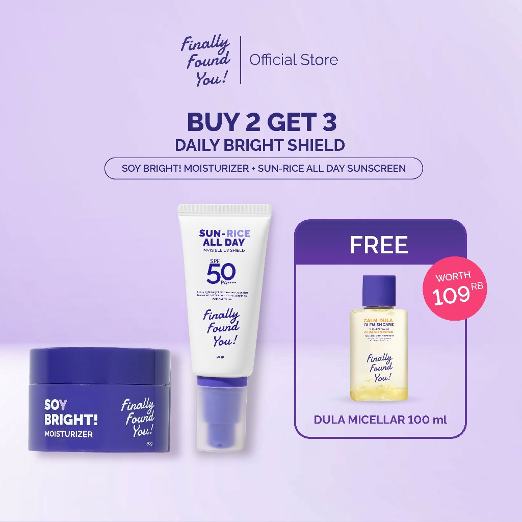 [BUY 2 GET 3] Finally Found You! Daily Bright Shield FREE HOCL Micellar 100mL : (Soy moist 30g + Sunscreen 50g)