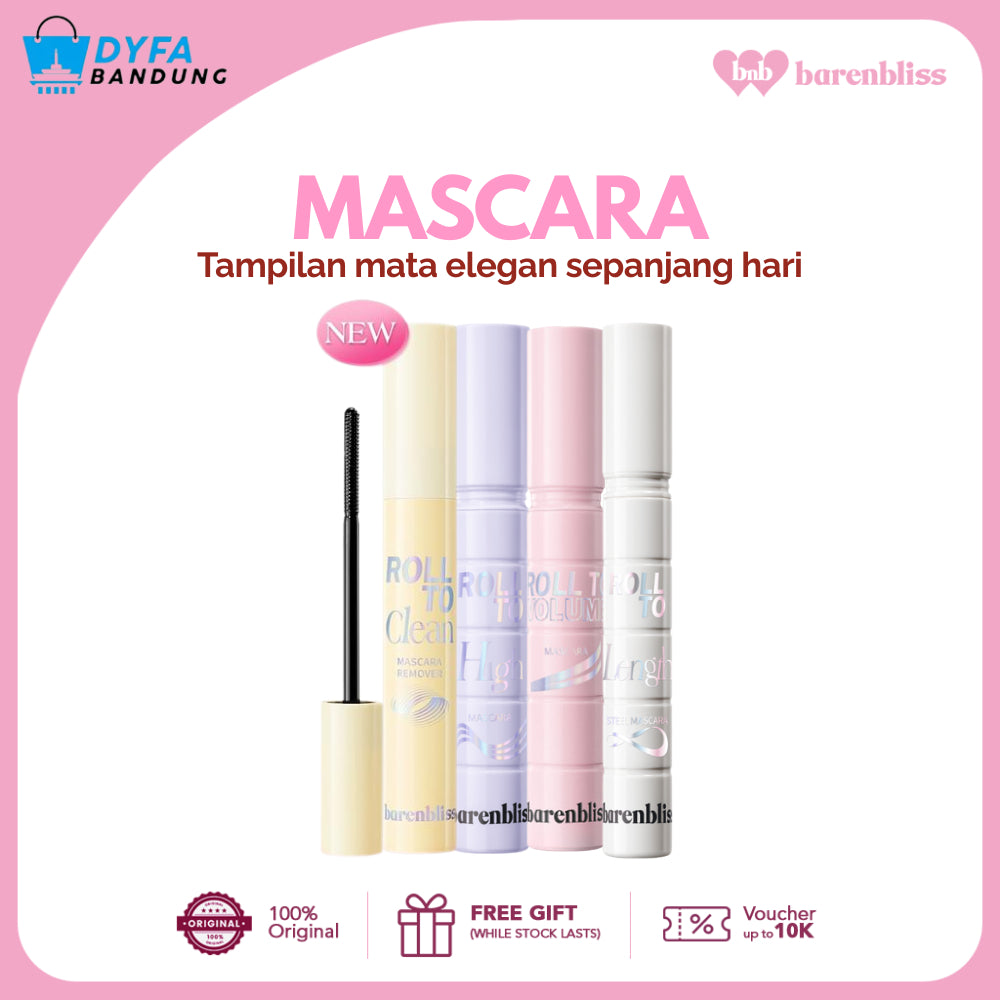 BNB BARENBLISS  Roll To Volume | Roll To High Mascara |Roll To Length | Roll To Clean | Black Eclipse Eyeliner