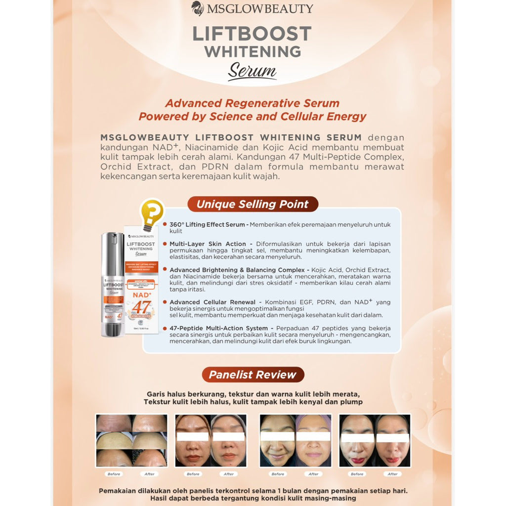 MS GLOW Liftboost Whitening Serum /  Lifting serum kulit cerah dan kencang