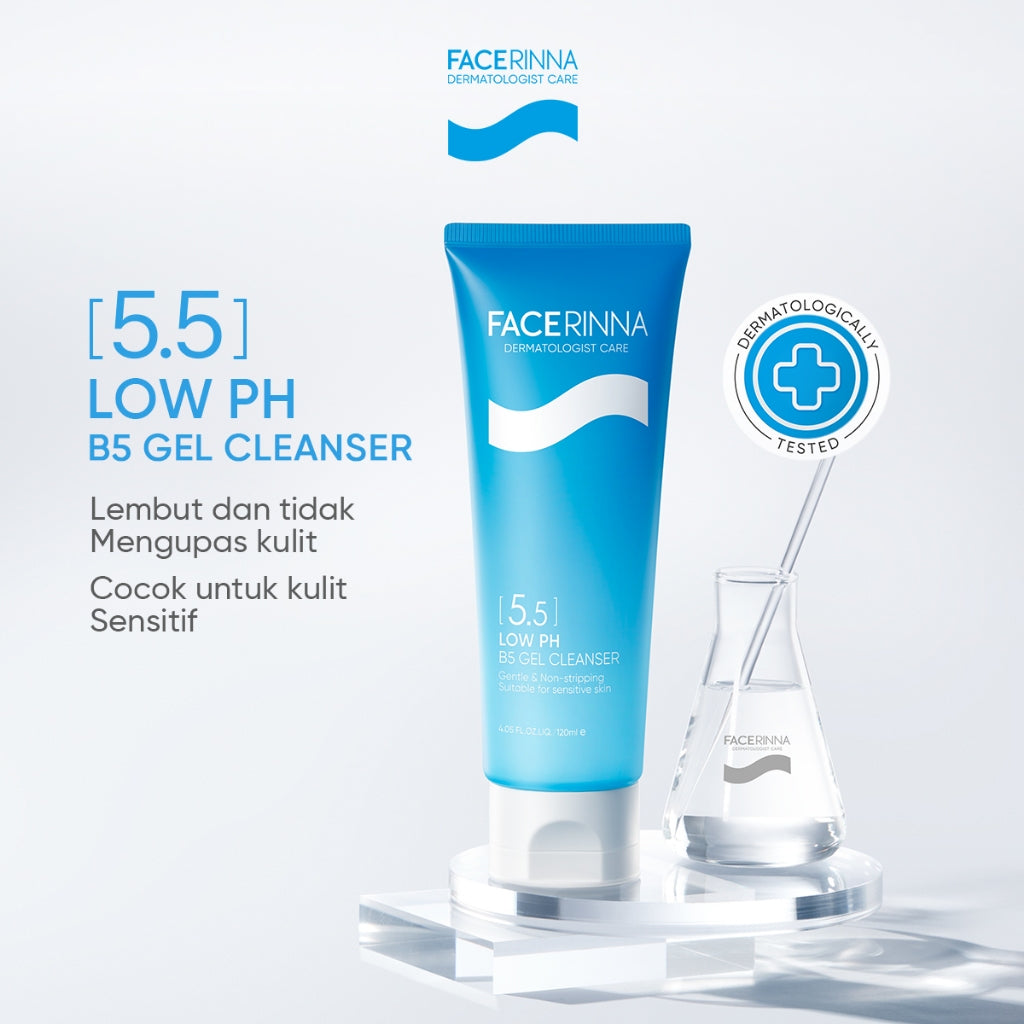 FACERINNA Low pH B5 Gentle Cleanser 70ml / 120ml | Skin Barrier Facial Wash Skincare Face Wash Sabun Cuci Muka Gentle untuk Kulit Sensitif Melembabkan & Memperbaiki Skin Barrier | Brightening Exfoliating Sabun Muka Pembersih Wajah Dengan Amino Acid