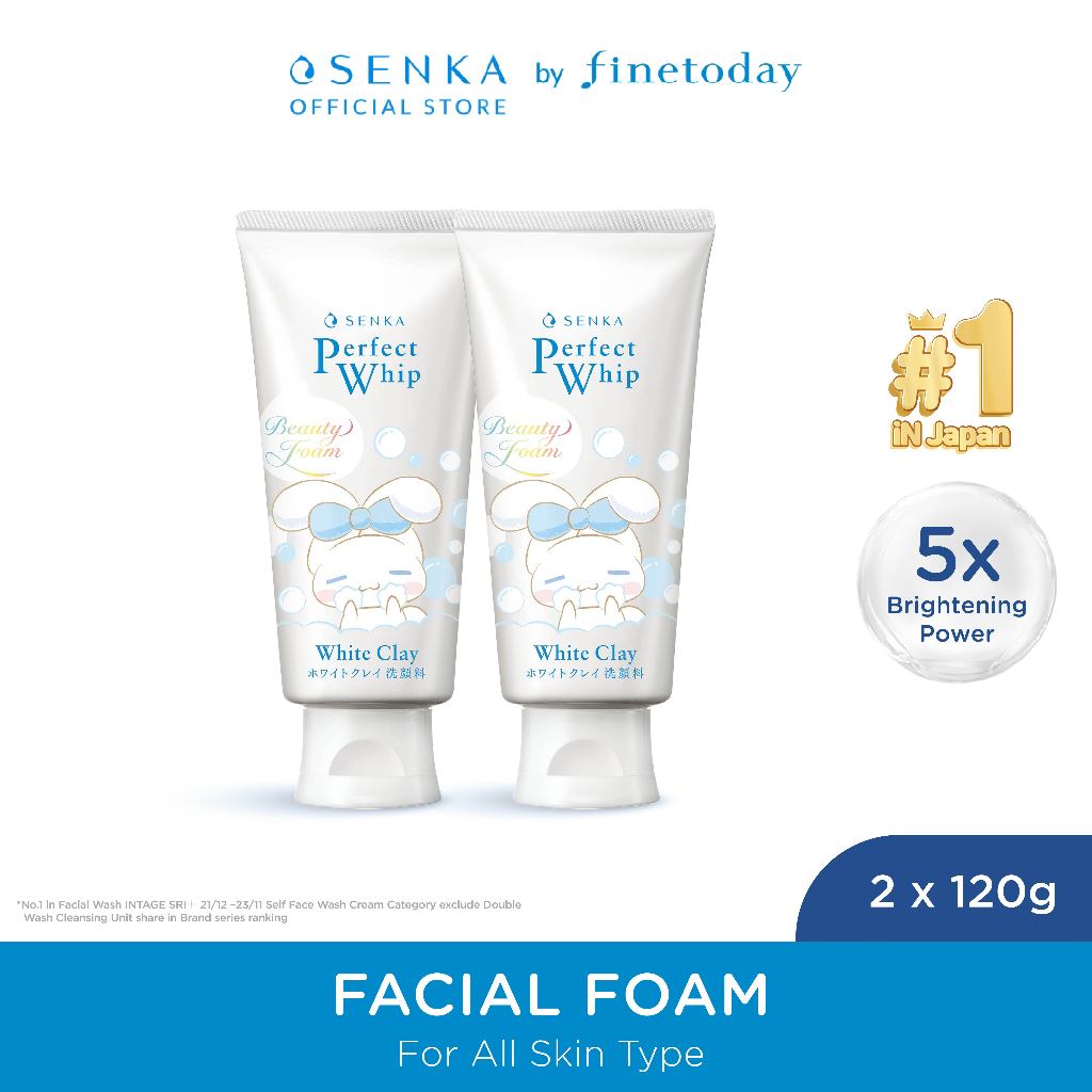 [TWINPACK] SENKA Perfect Whip Clay Cinnamoroll Edition 120gr [BUY 1 GET 1 Hadiah Terbatas/Hari]