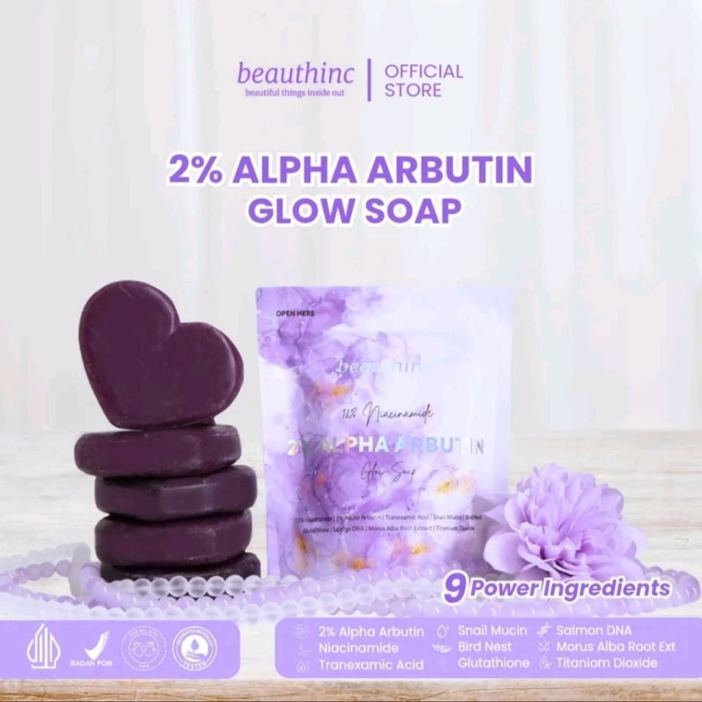 SABUN ALPHA ARBUTIN 2% BEAUTHINC GLOW SOAP / SABUN LOVE BEAUTHINC