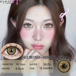 Eyeshare Softlens 0.00~-8.00 Minus AURORA Brown 1Pasang Brown Softlen
