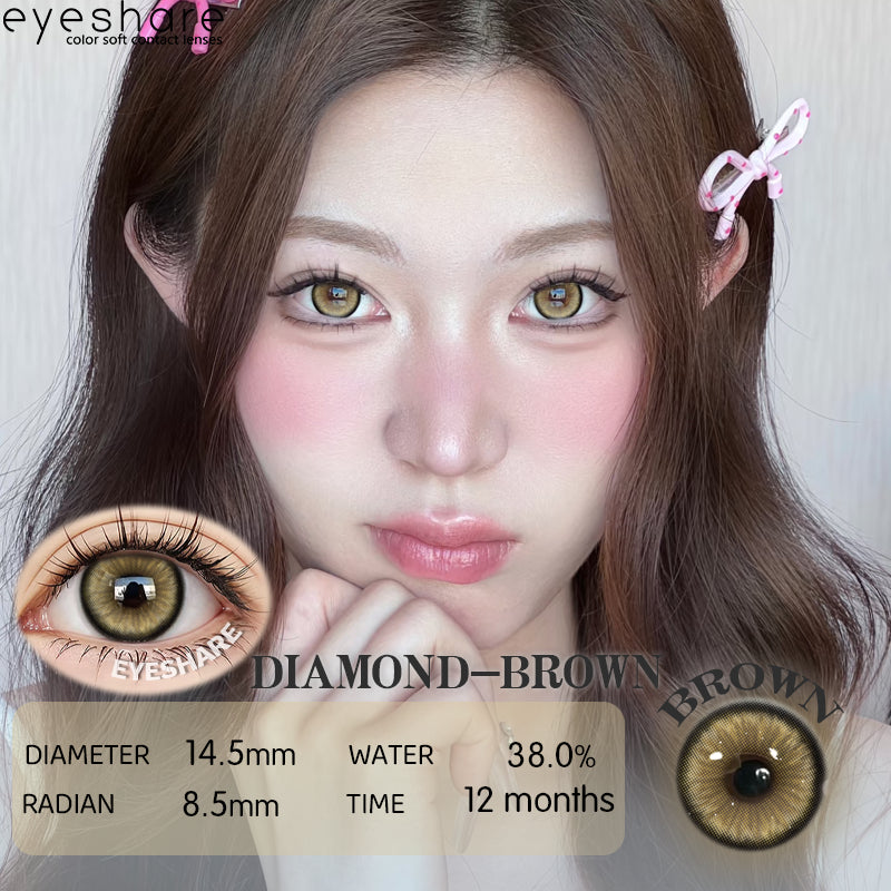 Eyeshare Softlens 0.00~-8.00 Minus AURORA Brown 1Pasang Brown Softlen