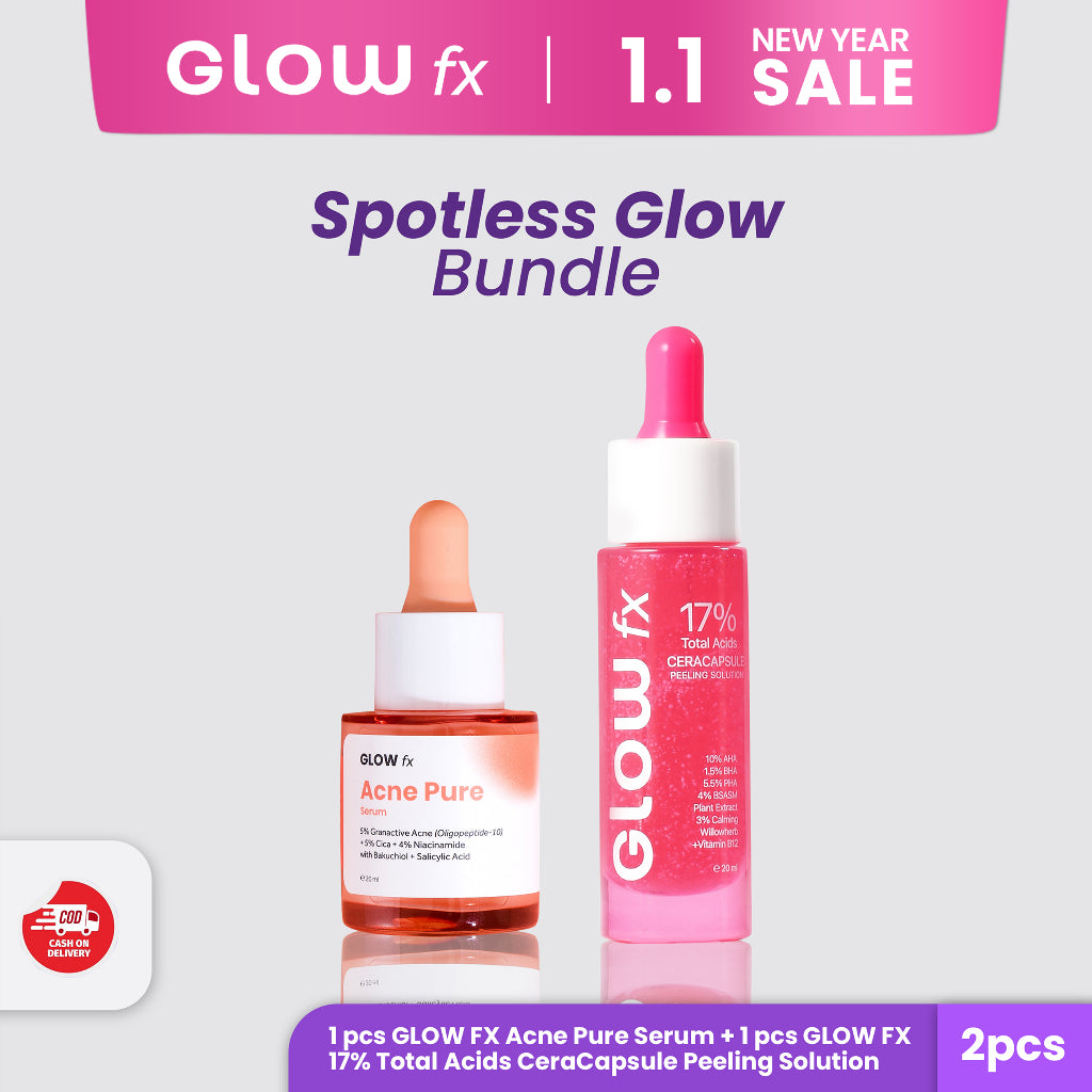 [Spotless Glow Set] GLOW FX 17% Total Acid CeraCapsule Peeling Solution Serum + Acne Pure Serum 20ml