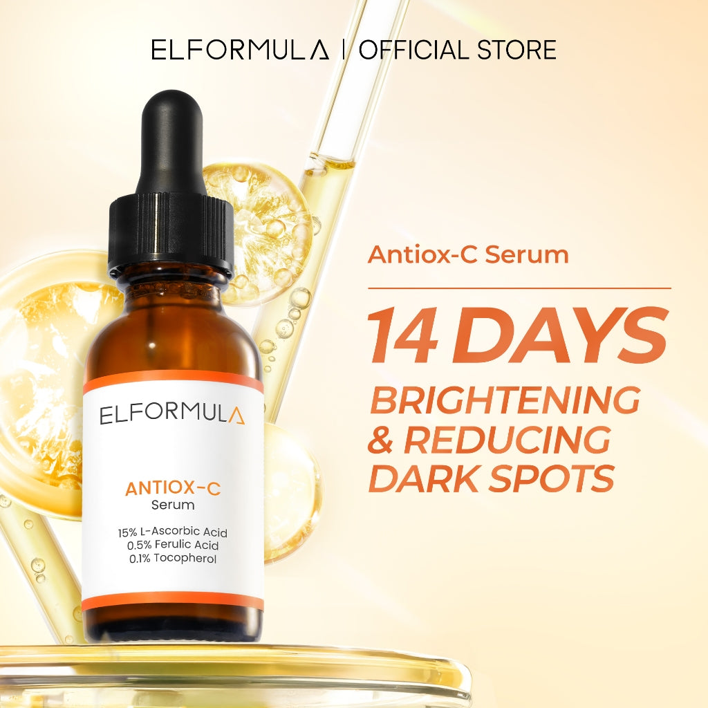 ELFORMULA Antiox-C Serum 15% Pure Vitamin C  - Antioksidan Skin Brightening Anti Penuaan Dini Anti Aging Mencerahkan Dalam Waktu 14 Hari Vitamin-C Serum Whitening Brightening