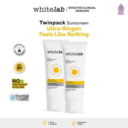Whitelab Sunscreen Spray SPF 50 PA+++- Ultralight - Sunblock Ringan Anti Komedo Jerawat Pelindung Sinar Matahari UV A UV B Blue Light dengan Niacinamide, Tidak Lengket, Whitecast & Pilling [BPOM]