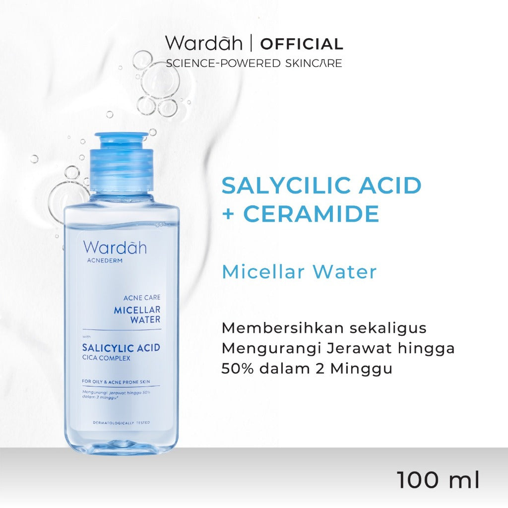 WARDAH Micellar Water All Series Perfect Bright Calm and Soothe Nature Daily Acnederm Lightening Oil Infused Pembersih Wajah Make Up Remover Waterproof Tanpa Bilas Skincare