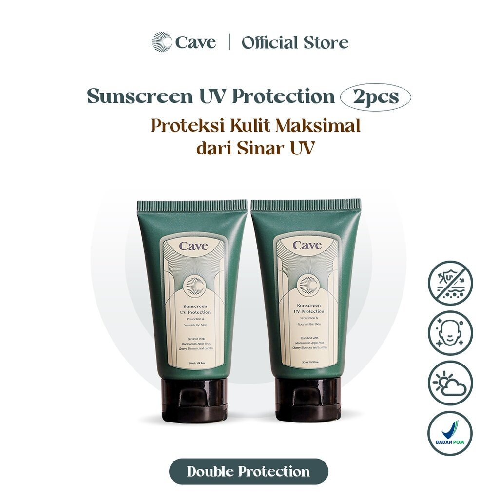 CAVE Sunscreen UV Protection -  Sunscreen Wajah Pria Perlindungan dari Sinar Matahari