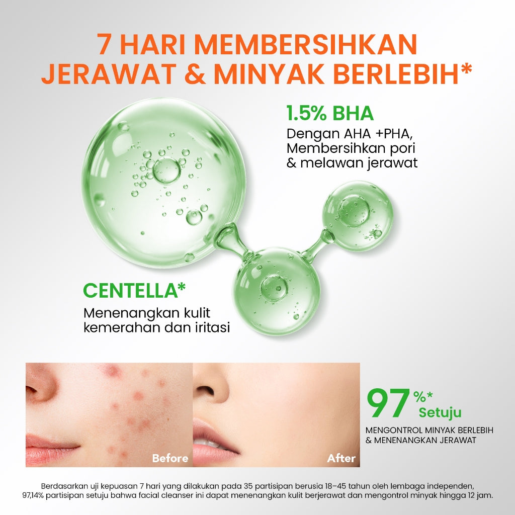 YOU Hy! Amino+ 1.5% BHA Fight Acne Gel Cleanser Amino Facial Wash Low pH Gentle Gel Salicylic Acid Acne Facial Wash Centella Sabun Pembersih Wajah Jerawat