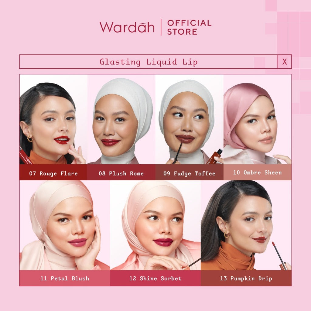 BEST SELLING! WARDAH Glasting Liquid Lip PINK POWER Lip Stain Lipgloss Lipstik Liptint Lip Matte Lipstick Lipcream Cleopatra Look Lip Cream Glossy Lip Longlasting Waterproof Tahan Lama Glaze Lip Makeup Two Tone Lip