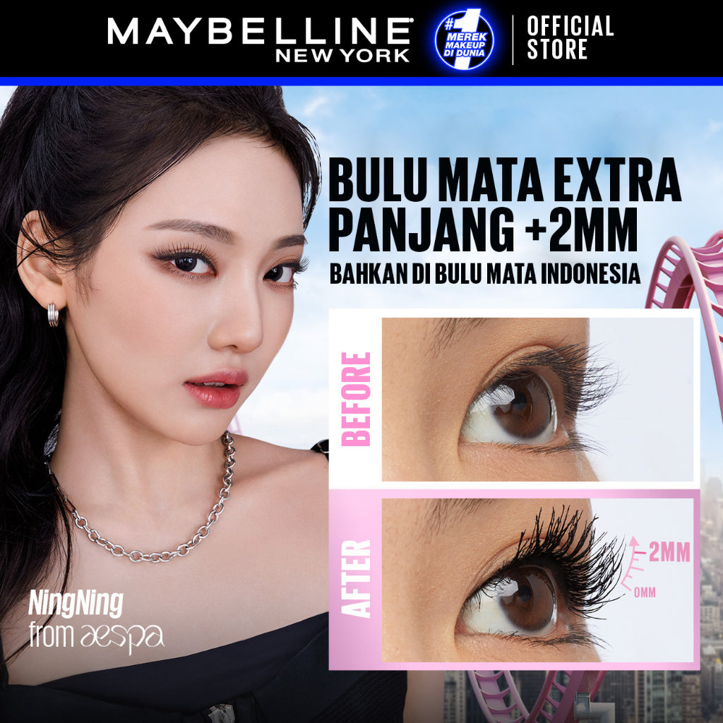 Maybelline Sky High Waterproof Mascara 6ml Maskara Eye Make up Black Bulu Mata Panjang Tebal Tahan 24 Jam Hypercurl Superstay Matte Vinyl Ink