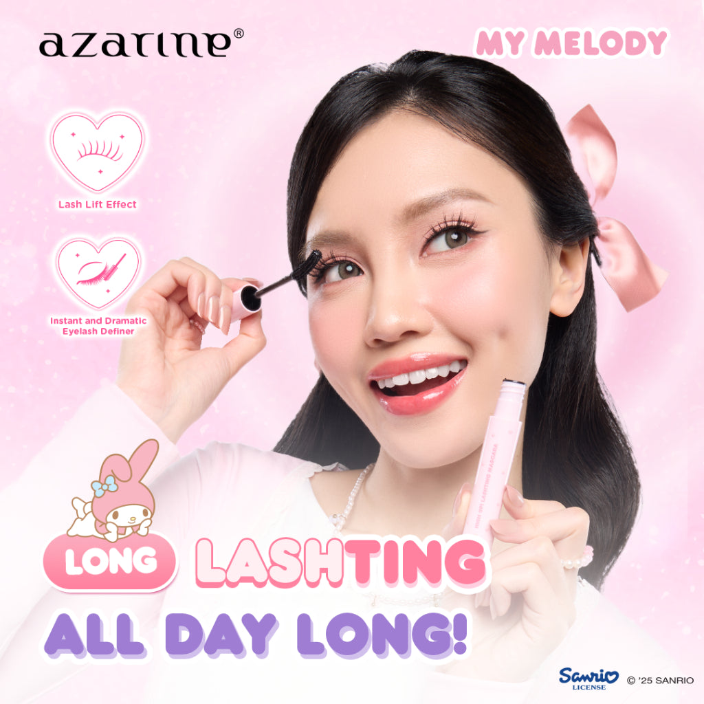 Azarine High Up! Lashting Mascara [4gr] Dual Finish Efek Lash Lift untuk Bulu Mata Lebih Tebal Panjang Tahan Lama Waterproof Transferproof Smudgeproof