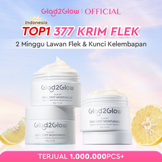 Glad2Glow Yuja Symwhite 377 Dark Spot Moisturizer menghilangkan bekas jerawat brightening night cream day cream Hilangkan Flek & Tenangkan Kulit Skincare Pelembab Esensi Wajah Perawatan Kulit Pelembab Wajah Pembersih day cream tone up g2g official store