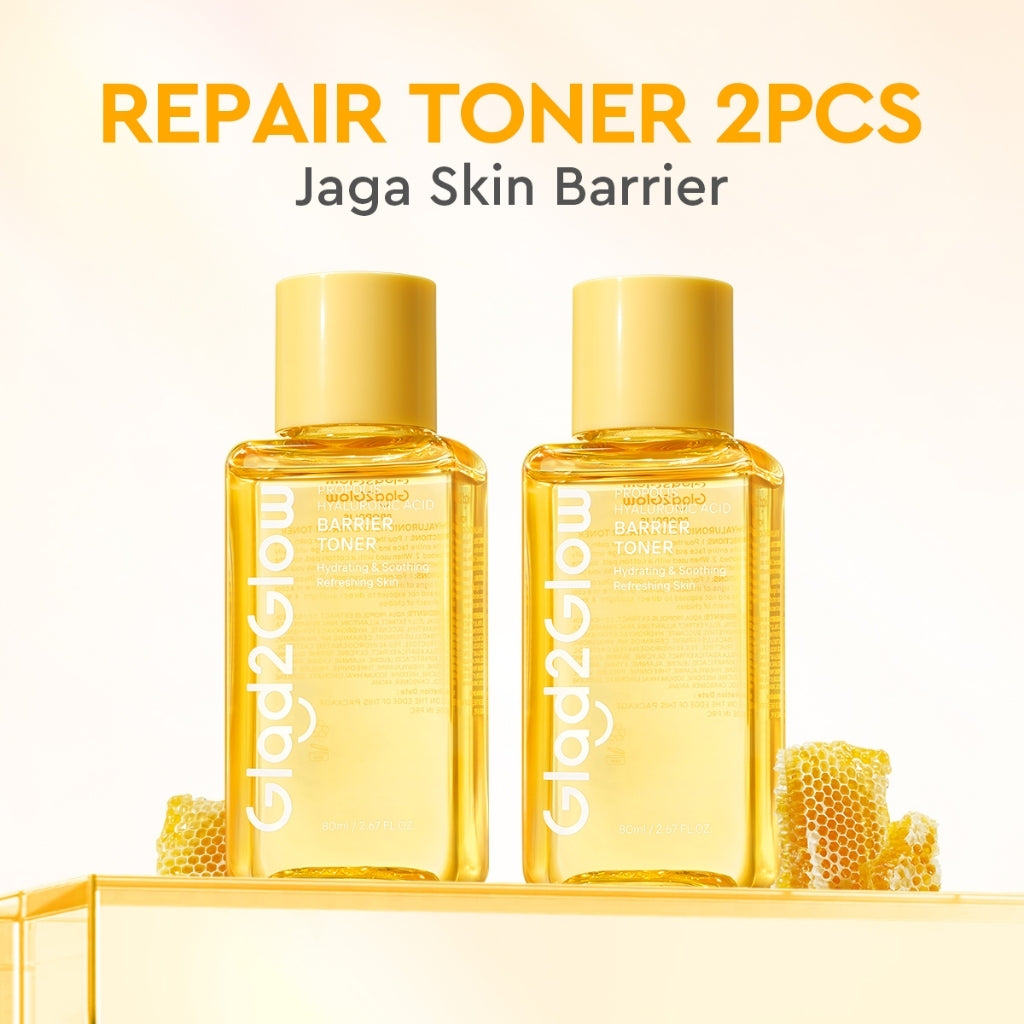 Glad2Glow Propolis Hyaluronic Acid Barrier Essence Toner badan face mist hydrating toner centella Toner eksfoliasi wajah glycocid acid glycolic acid Memperbaiki penghalang kulit Jaga kulit Anda tetap terhidrasi Skincare G2G Toner g2glow official stor